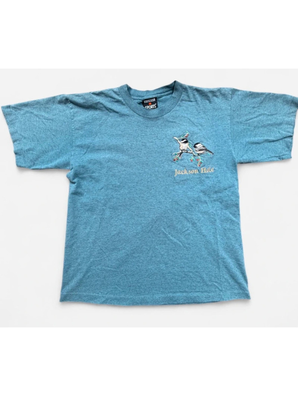 Vintage single stitch Jackson hole shirt with embroidery birds made in USA